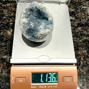 Light Blue quartz Celestite geode egg shape